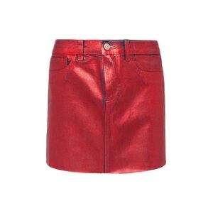 l'agence paris micro mini skirt garnet red foil NWT